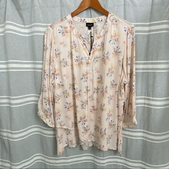 Jones New York Tops - NWT JONES & CO JONES NEW YORK / Pink Floral Print 3/4 Sleeve Blouse Size 1X
